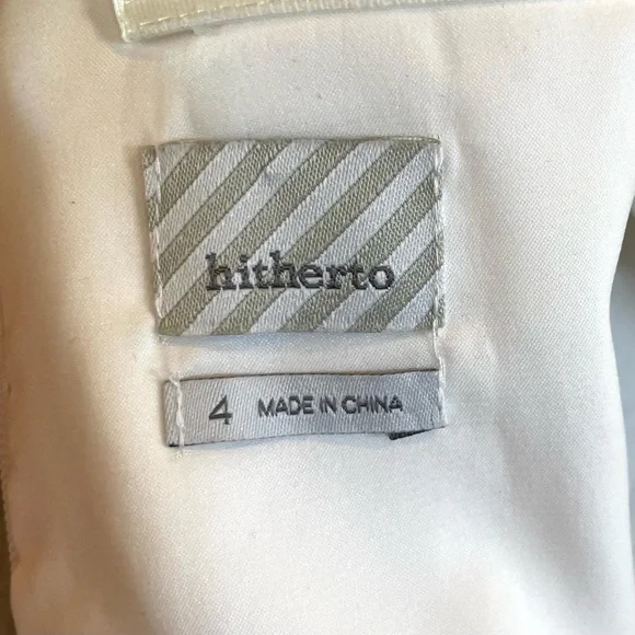 BHLDN Hitherto Camila Silk Maxi Dress Ivory Sheer Bridal Size 4 - Picture 7 of 8